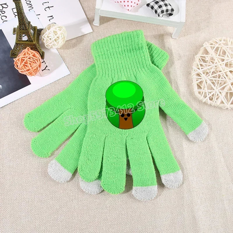 Incredibox Sprunki Kids Knitted Gloves – Winter Warm Cartoon Anime Fashion Accessories for Boys & Girls, Perfect Birthday Gift.