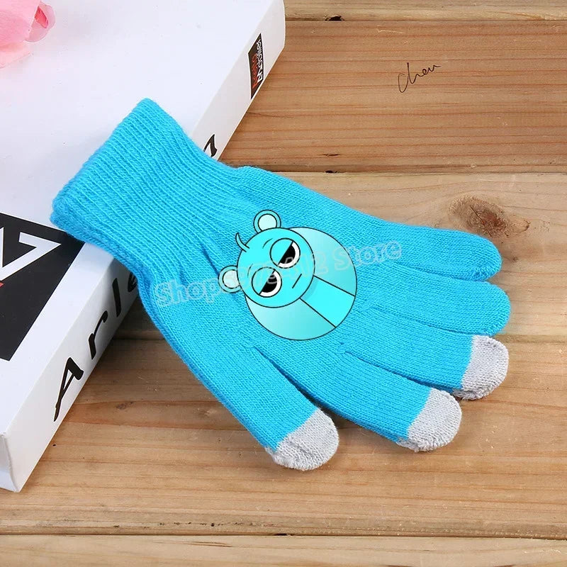 Incredibox Sprunki Kids Knitted Gloves – Winter Warm Cartoon Anime Fashion Accessories for Boys & Girls, Perfect Birthday Gift.