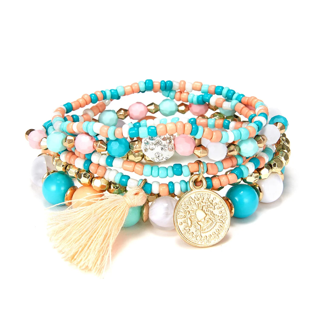 Bohemia Multicolor Beaded Tassel Bracelet – Handmade Summer Jewelry