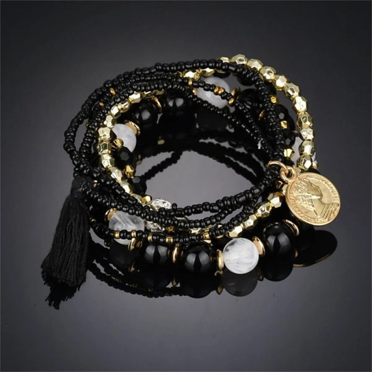 Bohemia Multicolor Beaded Tassel Bracelet – Handmade Summer Jewelry