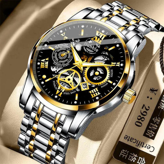 UTHAI Men’s Luxury Quartz Watch – Waterproof Roman Dial, Versatile Style