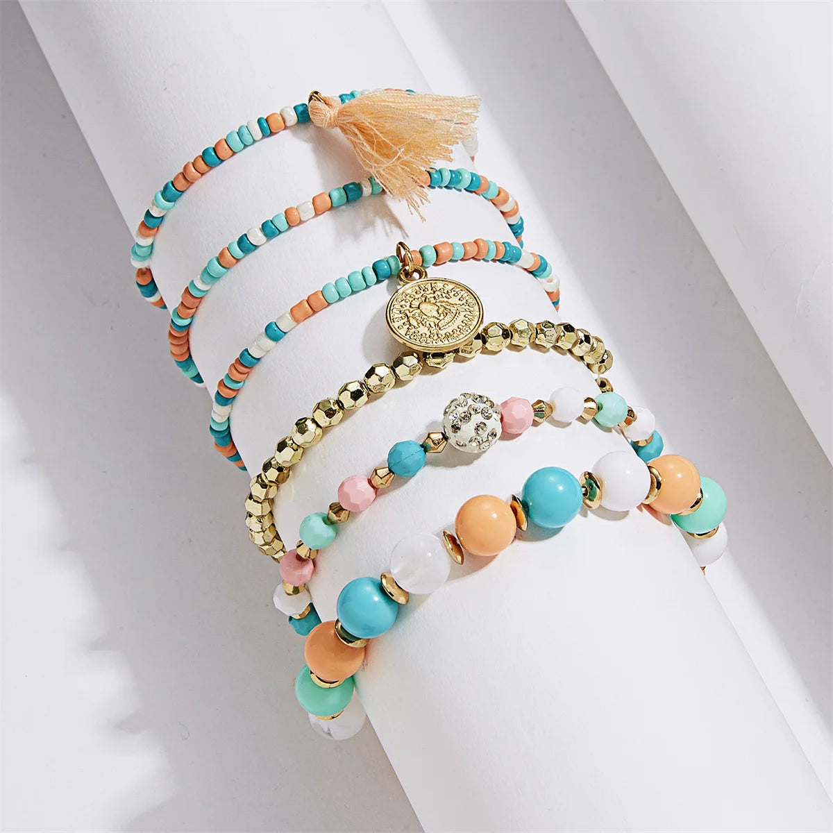 Bohemia Multicolor Beaded Tassel Bracelet – Handmade Summer Jewelry