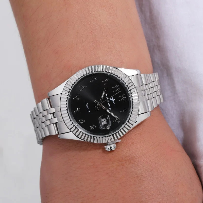 Men’s Luxury Quartz Watch – Stainless Steel, Business & Sport Style
