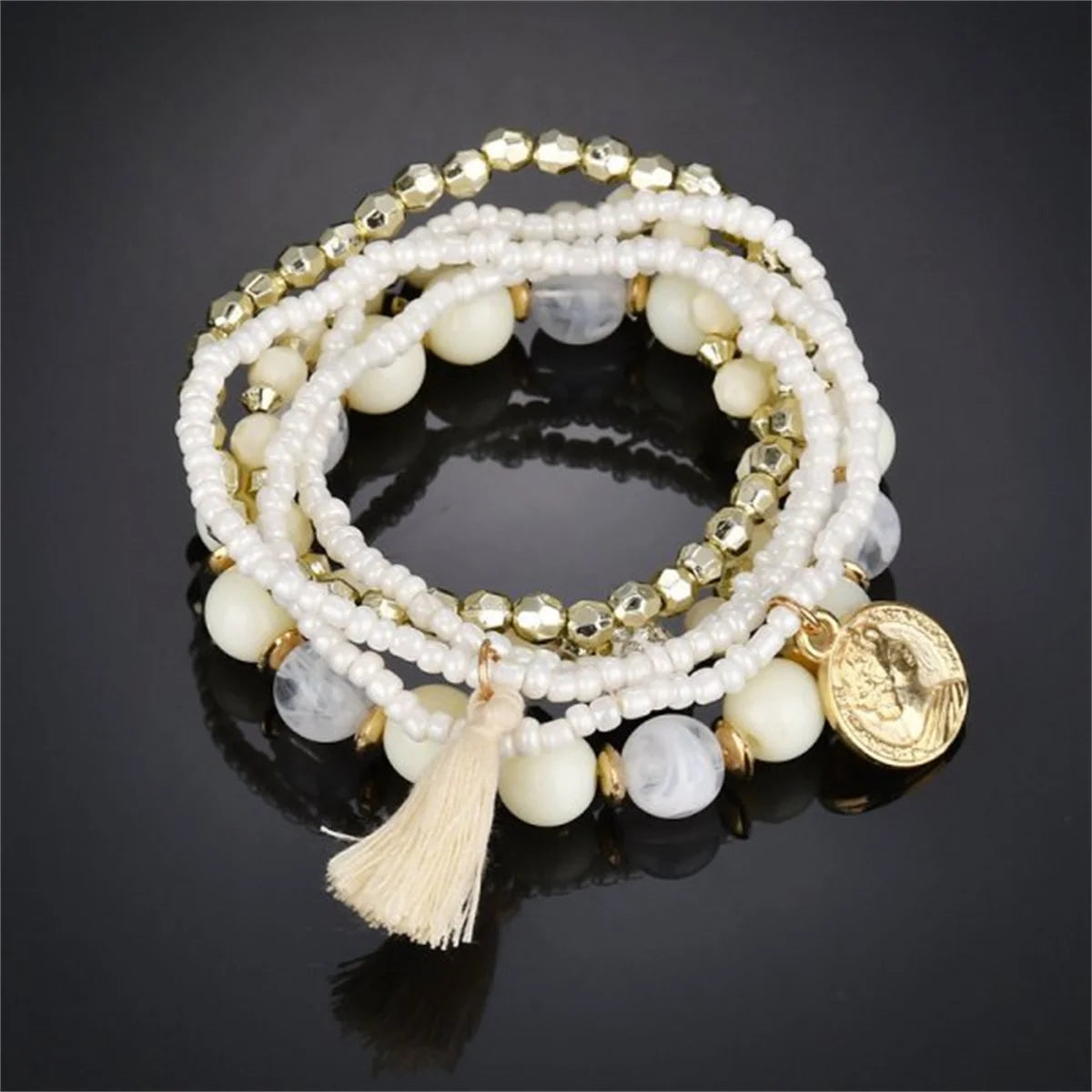 Bohemia Multicolor Beaded Tassel Bracelet – Handmade Summer Jewelry