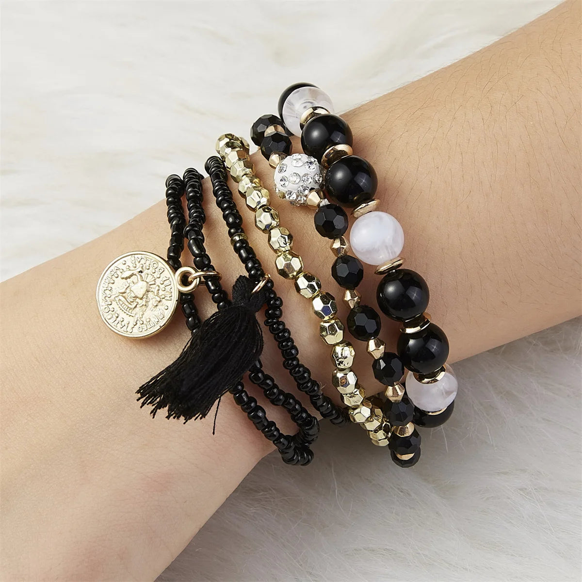 Bohemia Multicolor Beaded Tassel Bracelet – Handmade Summer Jewelry