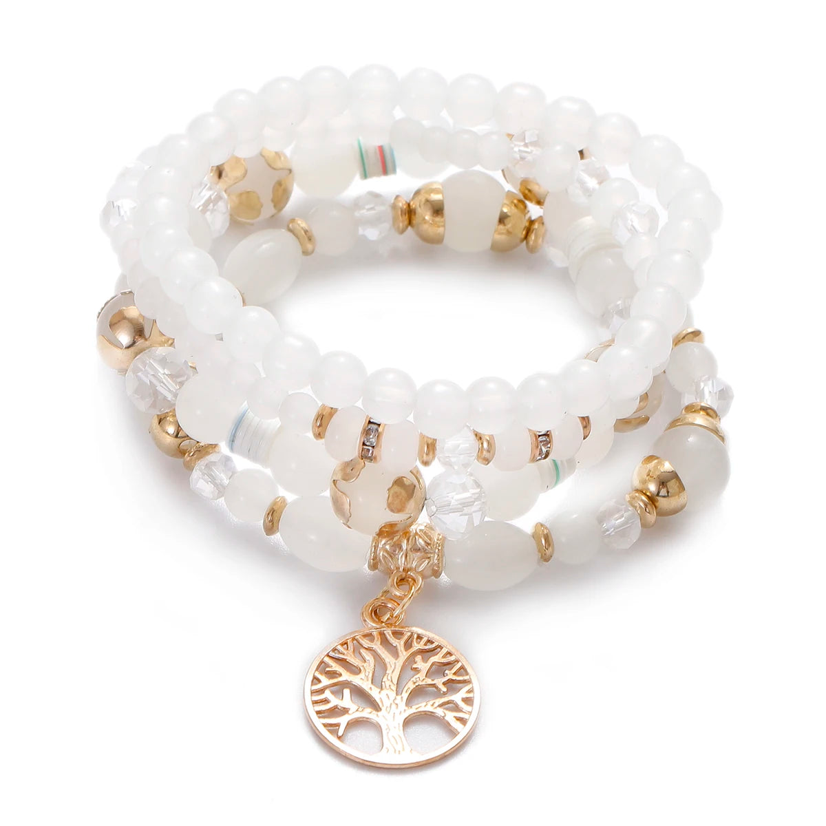 Bohemian Tree of Life Bracelet Set – Women’s Blue Stone Beaded Wrap Charm Bracelets, Ethnic Style Pulseras, Perfect Gift for Her