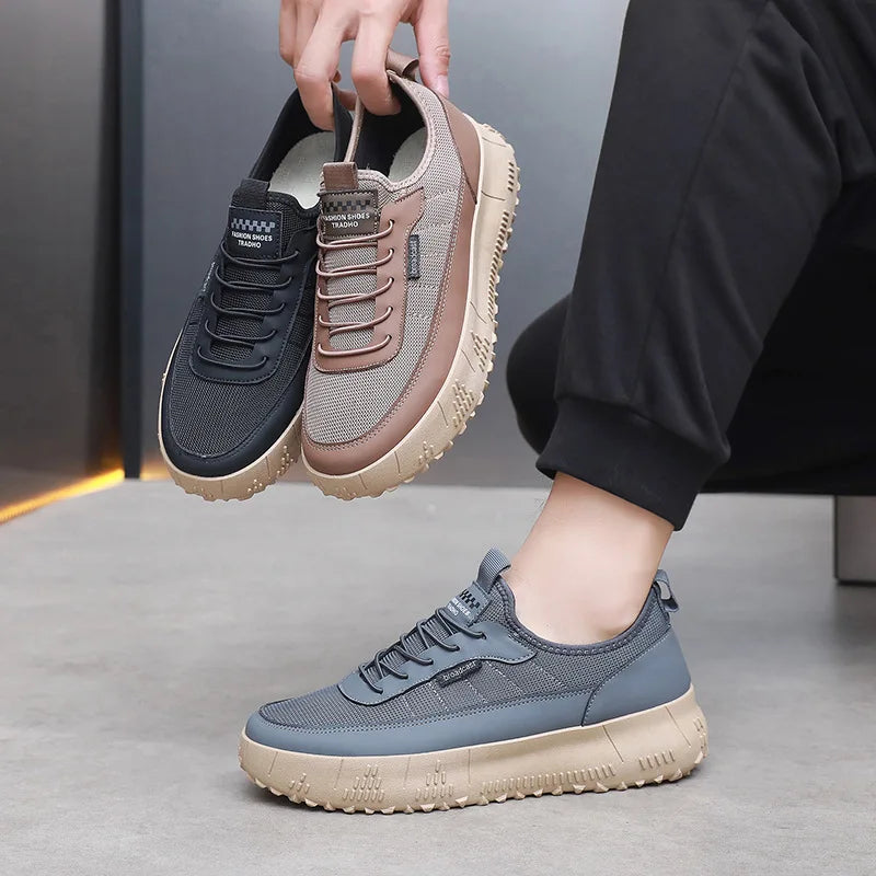 Men’s Casual Sports Shoes – Comfortable, Breathable, Round-Toe, Soft-Soled, Fashionable & Versatile Footwear.