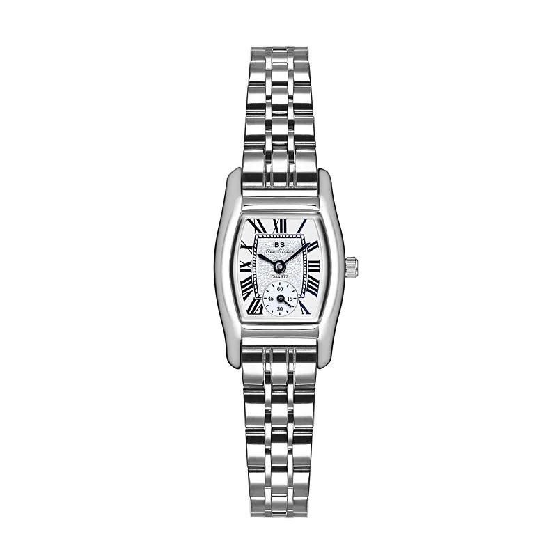 Women’s Vintage Rectangle Watch – Elegant Leather Strap, Golden Quartz 2025