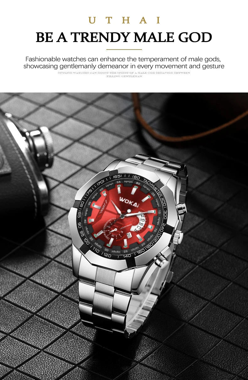 UTHAI CQ277 Men’s Business Quartz Watch – Calendar Luxury Gift