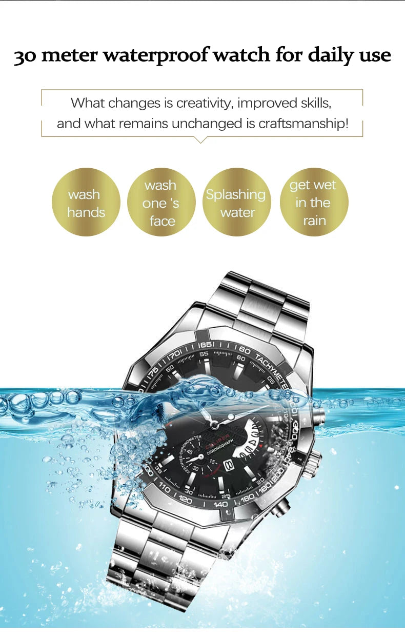 UTHAI CQ277 Men’s Business Quartz Watch – Calendar Luxury Gift