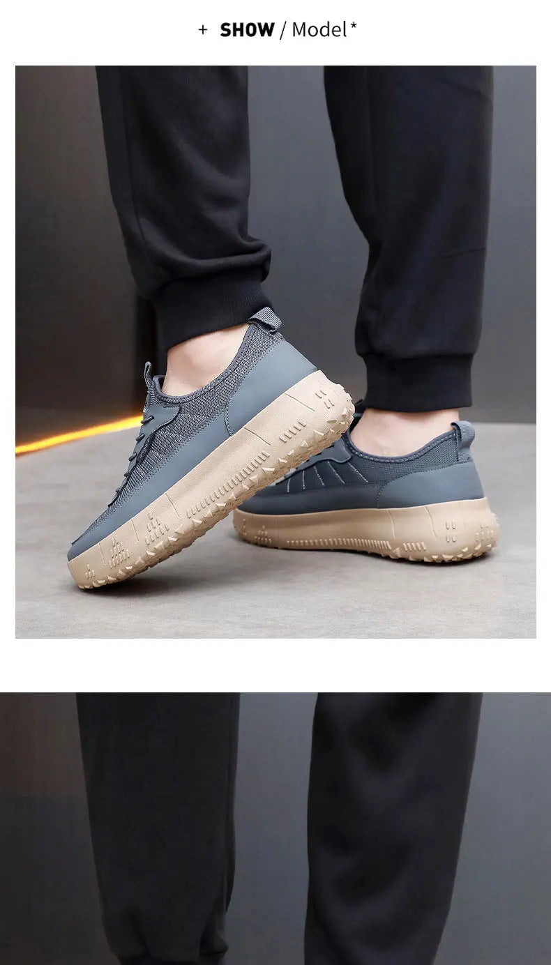 Men’s Casual Sports Shoes – Comfortable, Breathable, Round-Toe, Soft-Soled, Fashionable & Versatile Footwear.