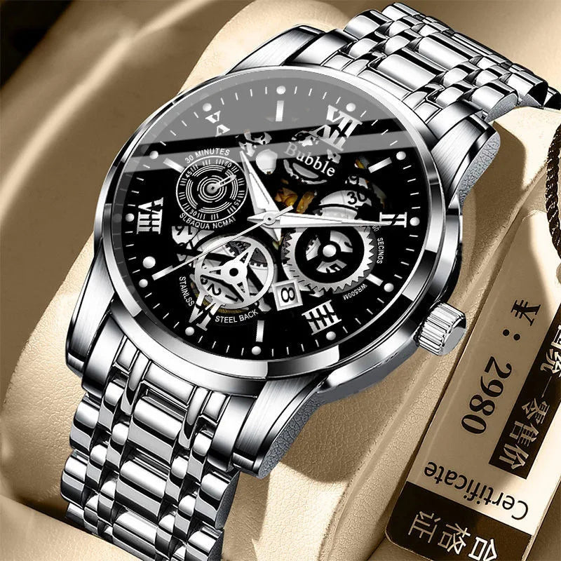 UTHAI Men’s Luxury Quartz Watch – Waterproof Roman Dial, Versatile Style