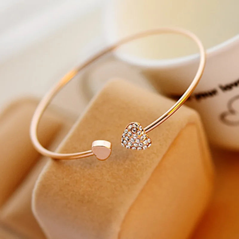 Fashion Crystal Bangle – Stainless Steel Charm Bracelet Gift