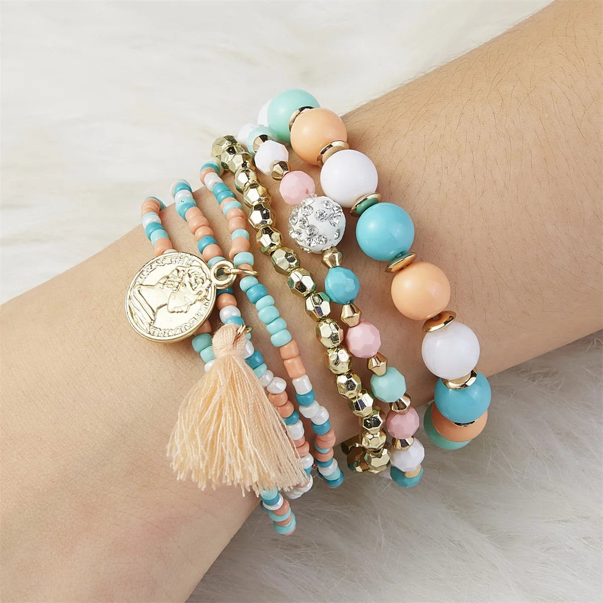 Bohemia Multicolor Beaded Tassel Bracelet – Handmade Summer Jewelry