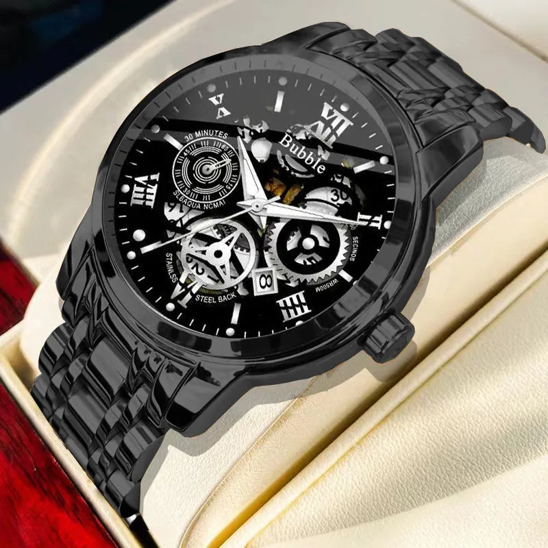 UTHAI Men’s Luxury Quartz Watch – Waterproof Roman Dial, Versatile Style