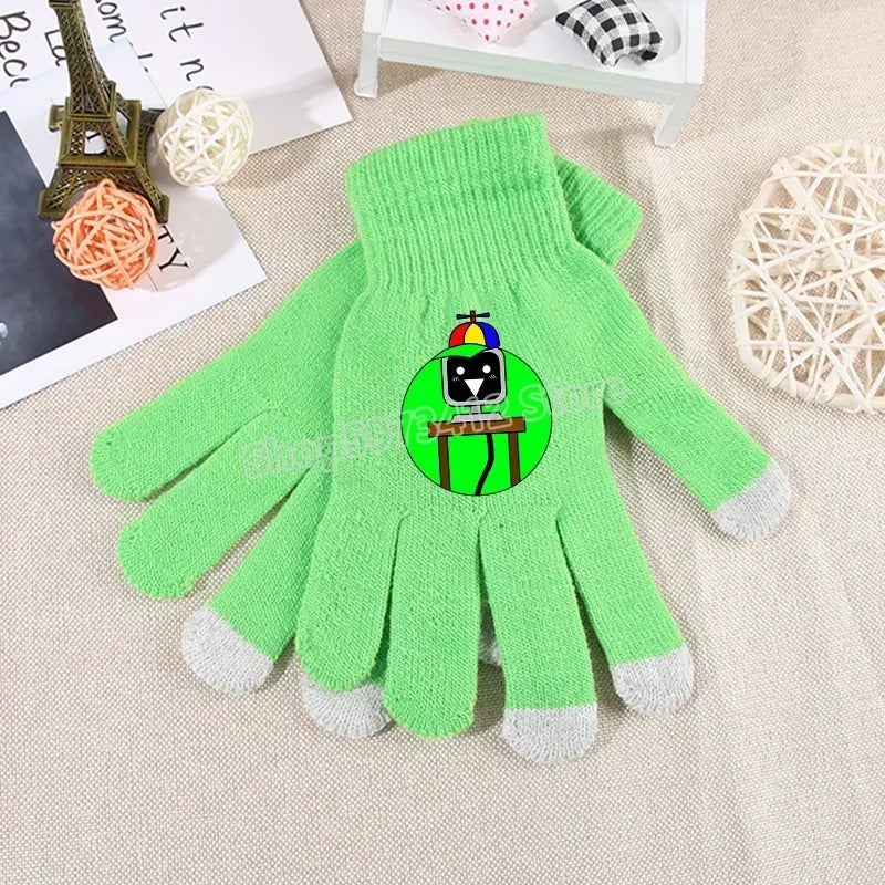 Incredibox Sprunki Kids Knitted Gloves – Winter Warm Cartoon Anime Fashion Accessories for Boys & Girls, Perfect Birthday Gift.