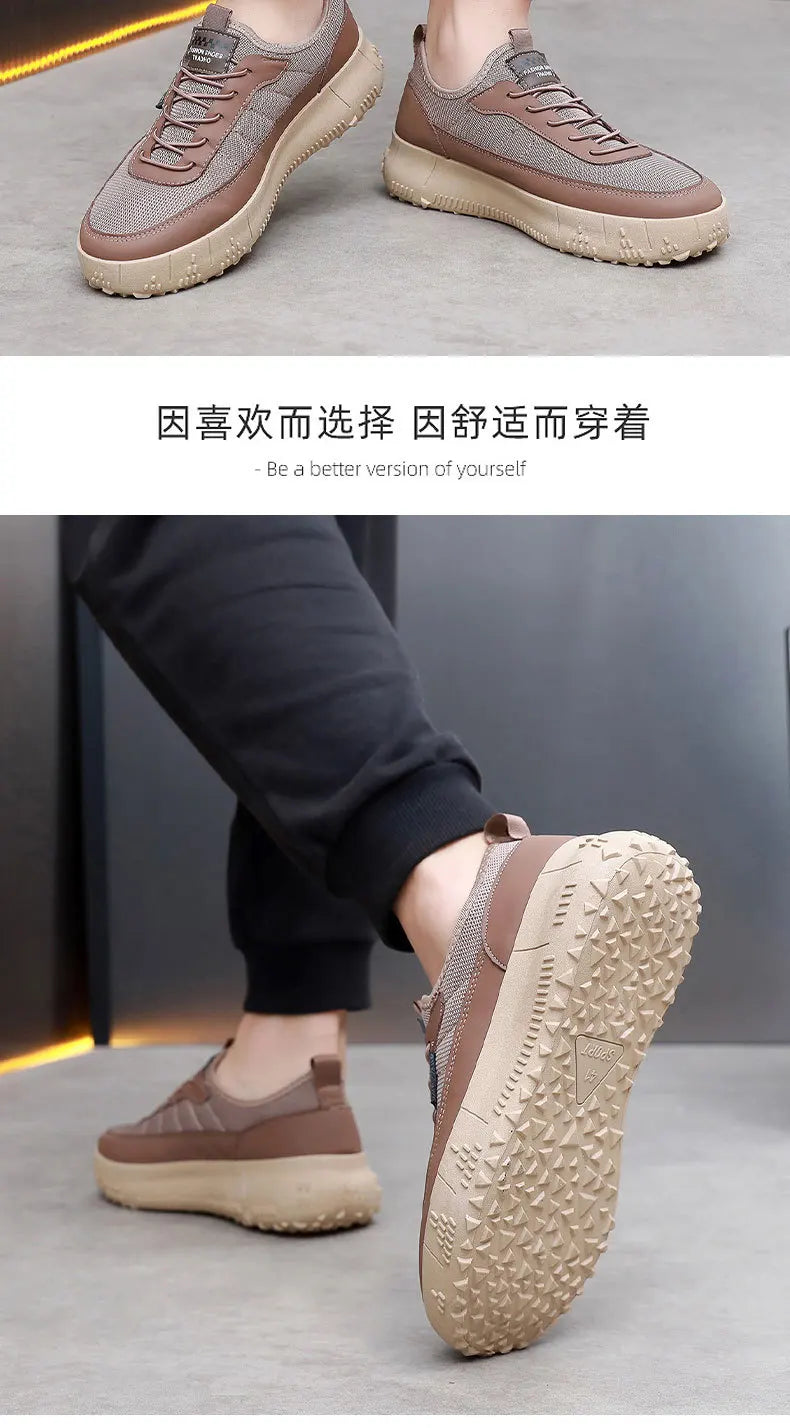 Men’s Casual Sports Shoes – Comfortable, Breathable, Round-Toe, Soft-Soled, Fashionable & Versatile Footwear.